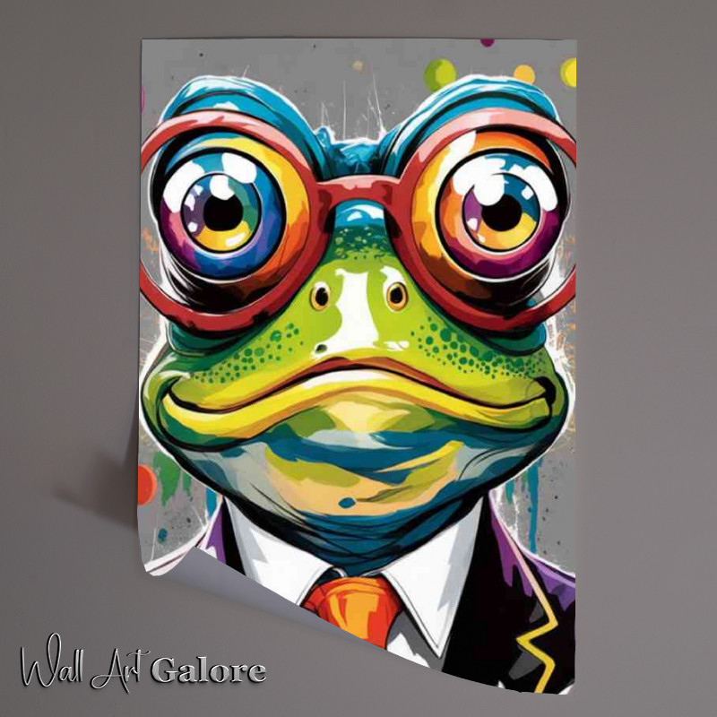 Buy Unframed Poster : (Colored frog with large round eyes)