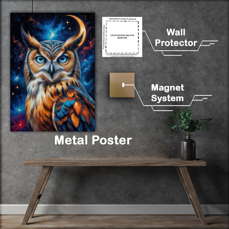 Buy Metal Poster : (Close up of the night owl dreamy skies)