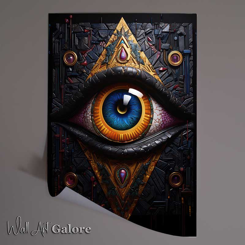 Buy Unframed Poster : (Abstract Chroma all seeing eye painting)