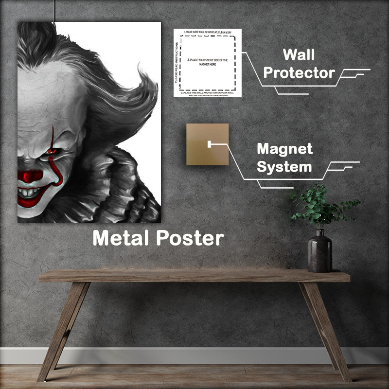 Buy Metal Poster : (The Crazy Clowns half Face)