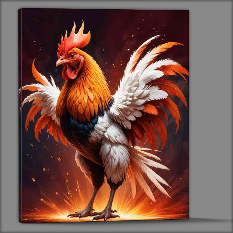 Buy Canvas : (Colourful bright rooster proud)