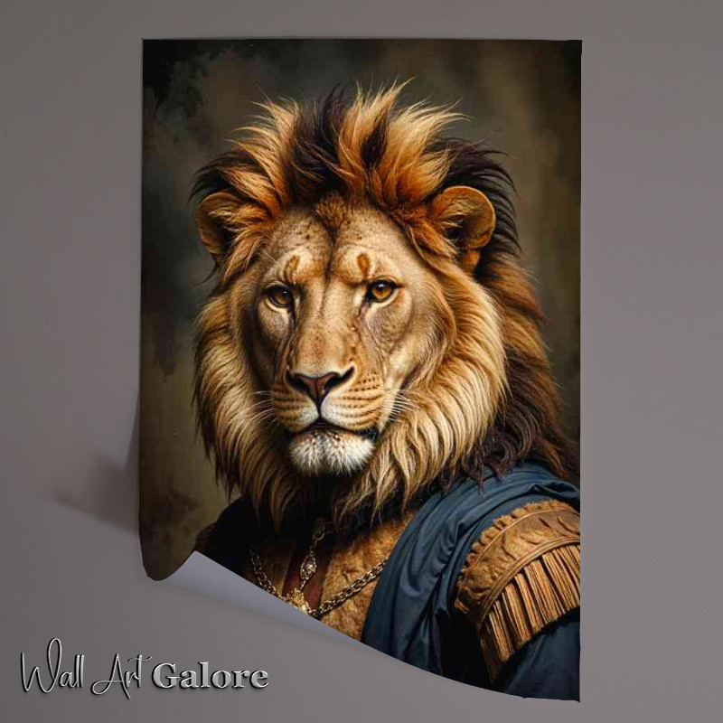 Buy Unframed Poster : (Magestic lion with surreal attire)