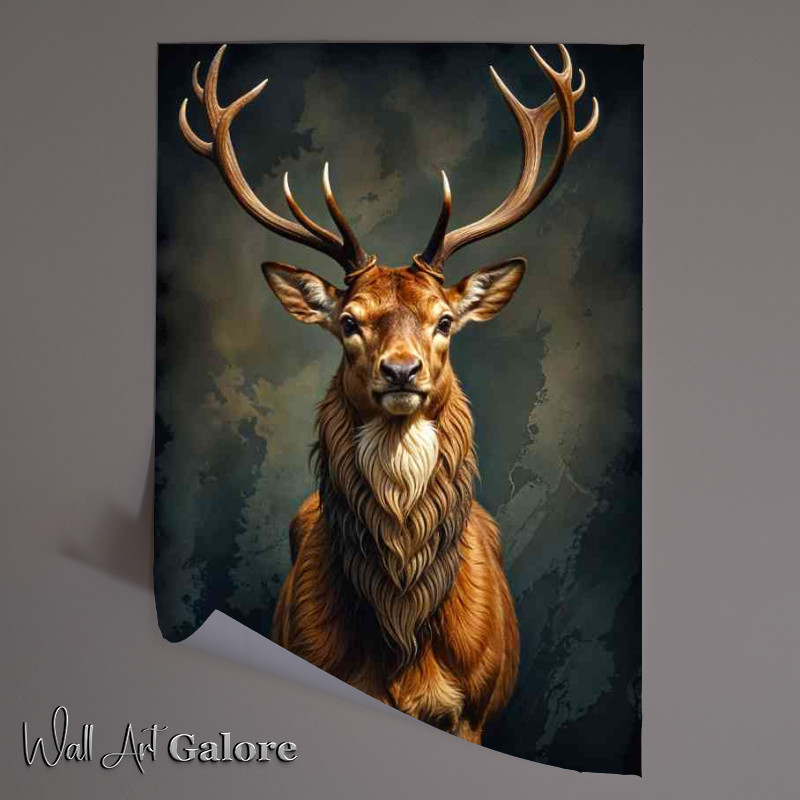 Buy Unframed Poster : (Magestic wild stag with antlers)