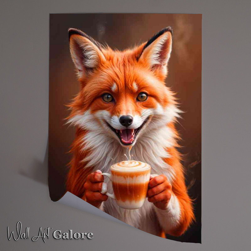 Buy Unframed Poster : (Smiling red fox with vibrant orange and white fur)