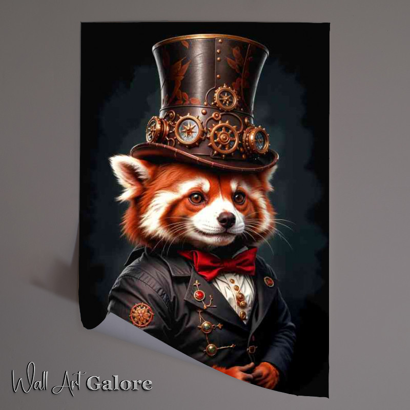 Buy Unframed Poster : (Steampunk red panda with surreal animal)