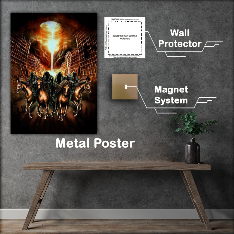 Buy Metal Poster : (The Headless Horsemen riding)