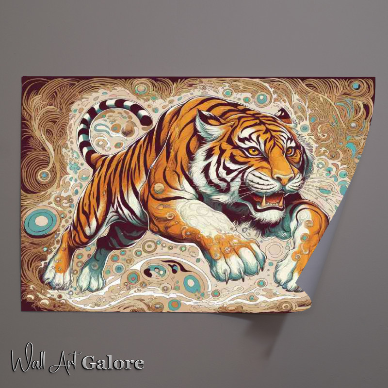 Buy Unframed Poster : (Vibrantly illustrated tiger intricately designed)