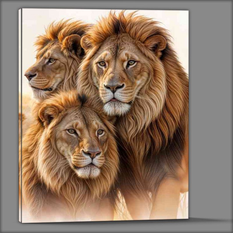 Buy Canvas : (Closeup of the trio of Lions)