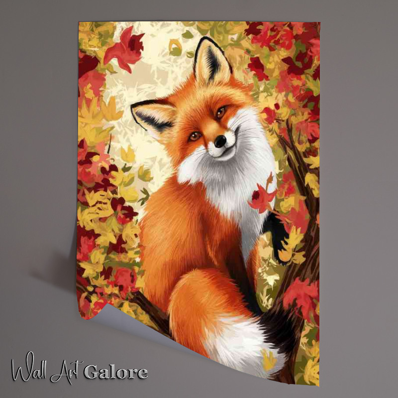 Buy Unframed Poster : (Colorful depiction of a fox amidst a forest)
