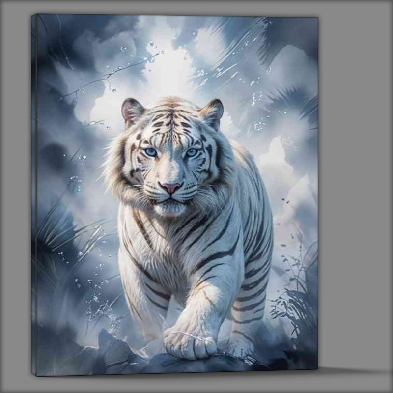 Buy Canvas : (Sybrian tiger in the ice)