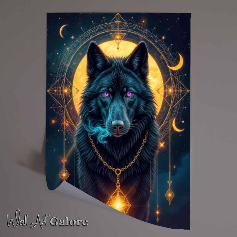 Buy Unframed Poster : (The black dog with purple eyes)