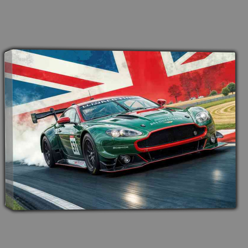 Buy Canvas : (British racing at its very best green aston martin style)