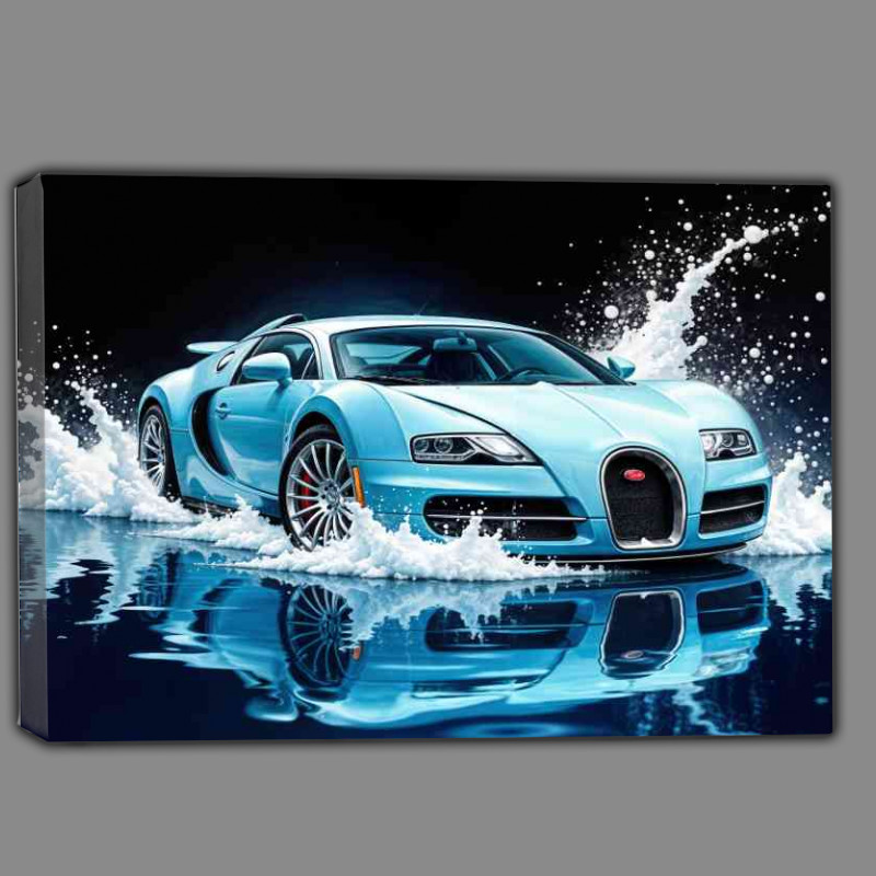 Buy Canvas : (Bugatti super car in light blue style)