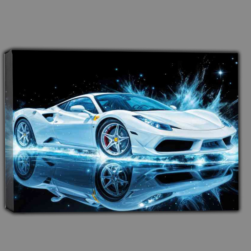 Buy Canvas : (Laferrari ferrari style white super car with splashes)