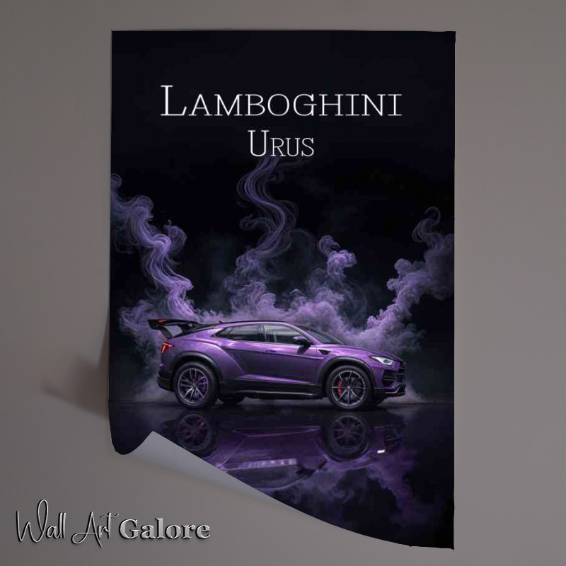 Buy Unframed Poster : (Lambourghini urus dramatic smoke)