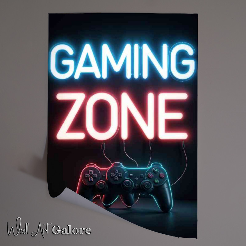 Buy Unframed Poster : (Gaming zone neon sign)