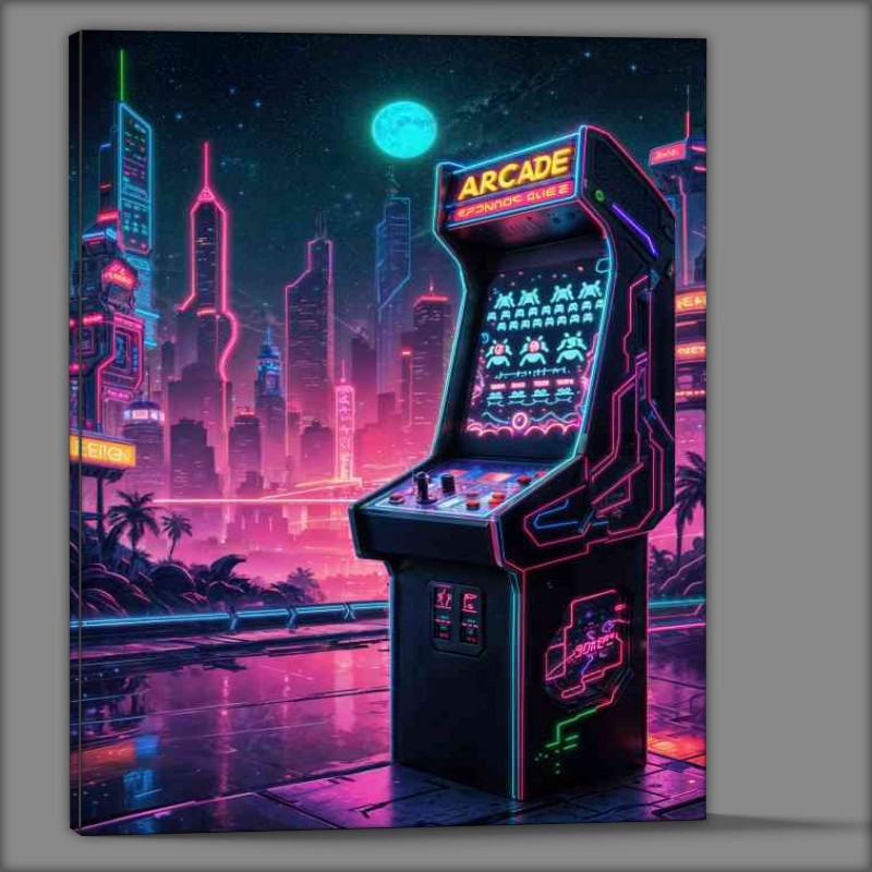 Buy Canvas : (Retro gaming machine in the neon city)