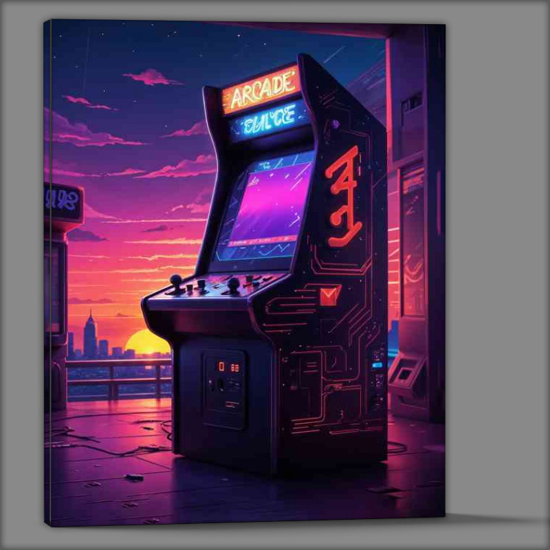 Buy Canvas : (Retro neon gaming machine)
