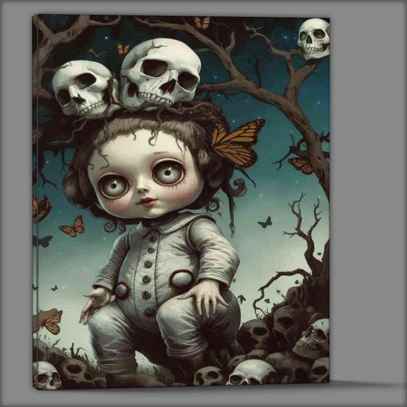 Buy Canvas : (Surrealistic scene with a large stylized character)