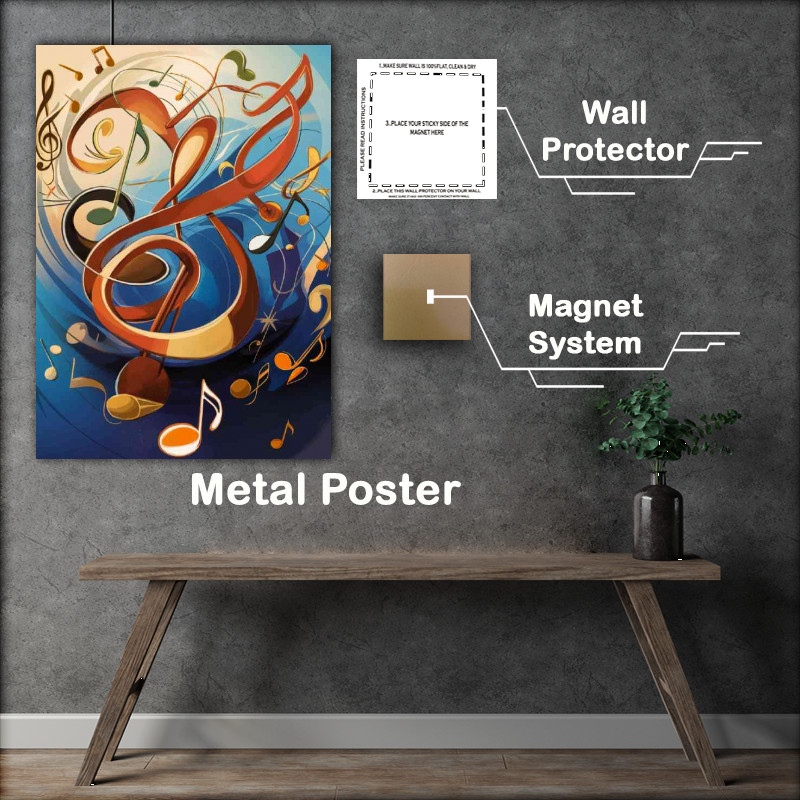 Buy Metal Poster : (Abstract representation of musical notes)