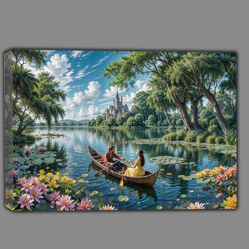 Buy Canvas : (Prince and princess on the lake)