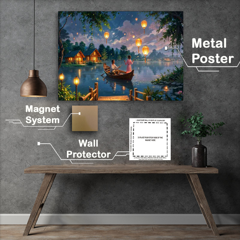 Buy Metal Poster : (Princess in a rowing boat on the lake)