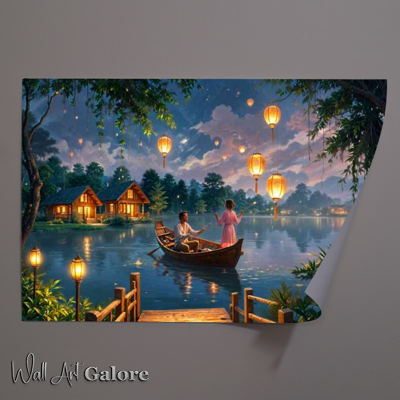 Buy Unframed Poster : (Princess in a rowing boat on the lake)