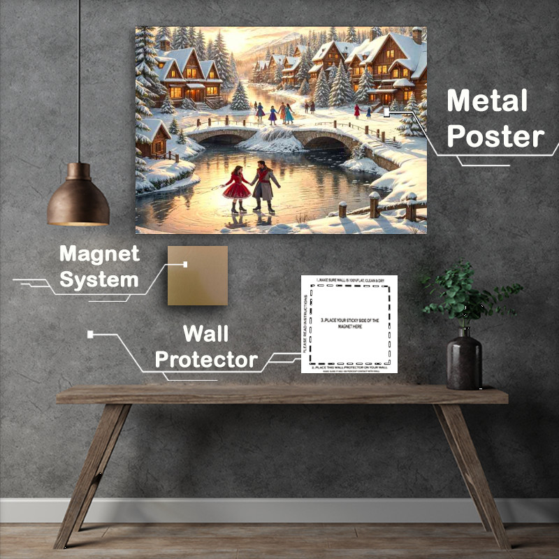 Buy Metal Poster : (The prince and princess Ice skating)