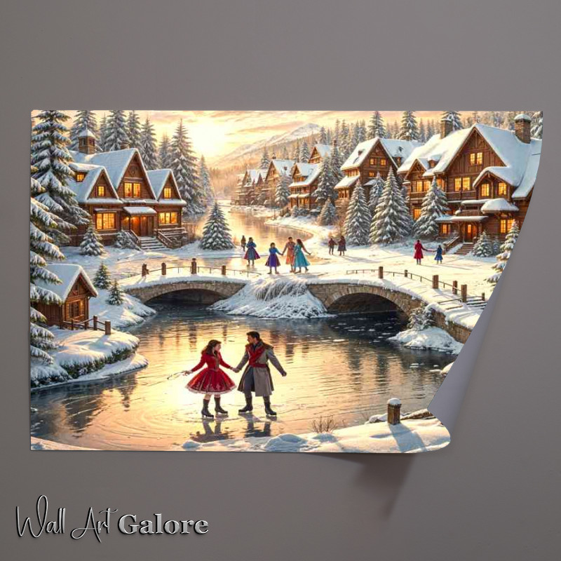 Buy Unframed Poster : (The prince and princess Ice skating)