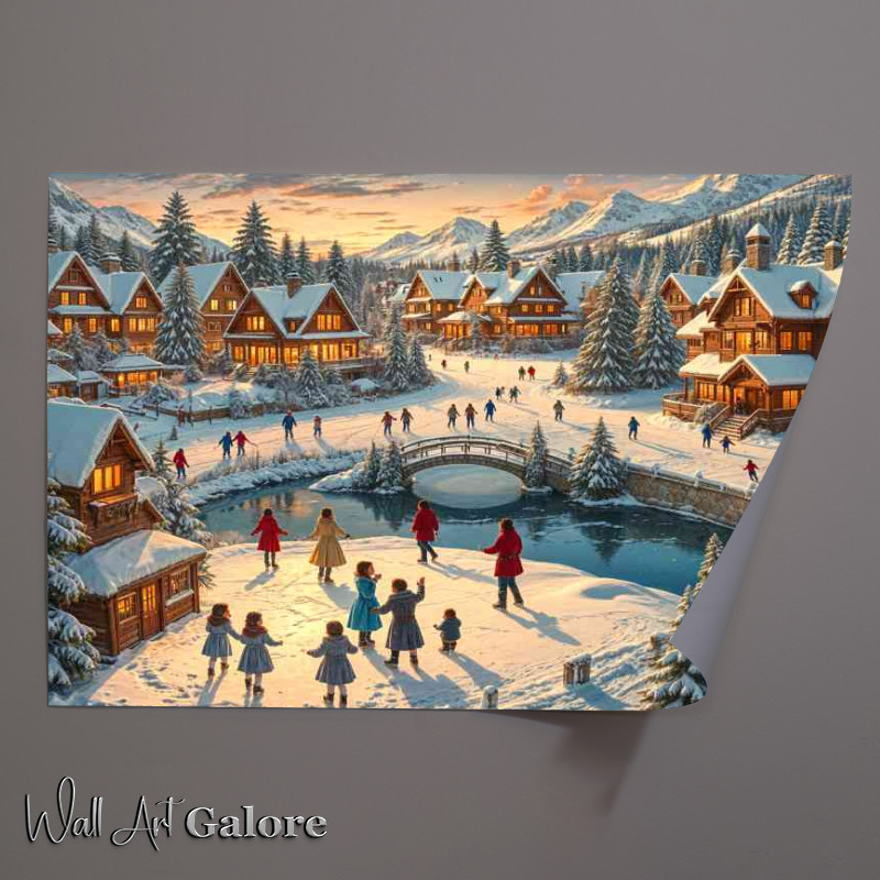 Buy Unframed Poster : (Winter wonderland children playing)