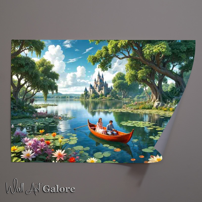 Buy Unframed Poster : (princess and prince on the lake)