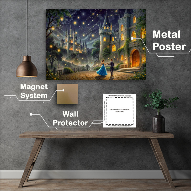 Buy Metal Poster : (princess dancing next to the castle)