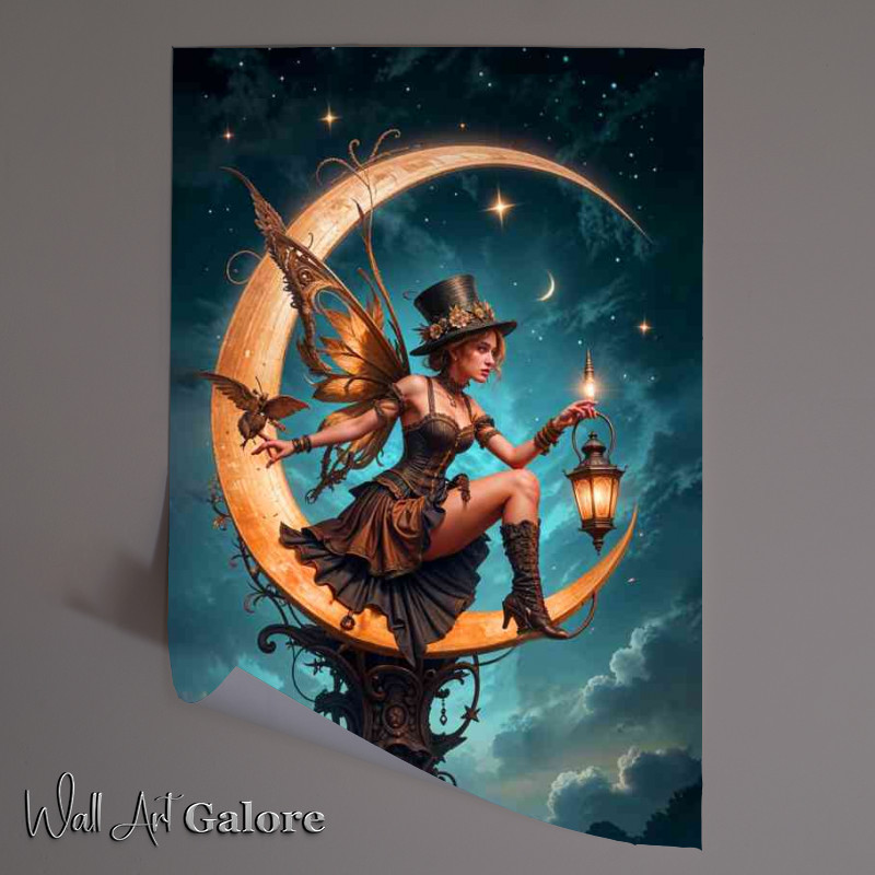 Buy Unframed Poster : (Streampunk fairy on the moon)