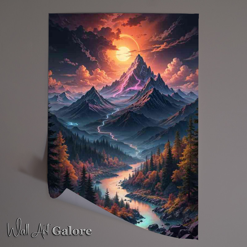 Buy Unframed Poster : (Rocky mountains and flowing river)