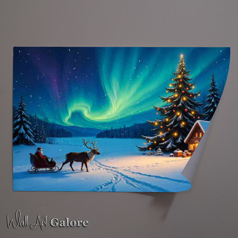 Buy Unframed Poster : (Santas north pole house and a large christmas tree)
