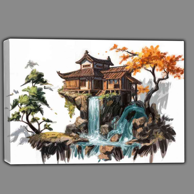 Buy Canvas : (Picturesque scene of a traditional asian style home.jpeg)