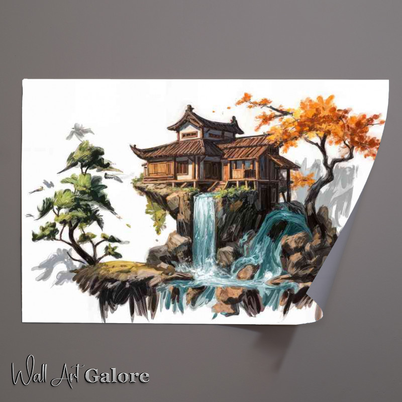 Buy Unframed Poster : (Picturesque scene of a traditional asian style home.jpeg)