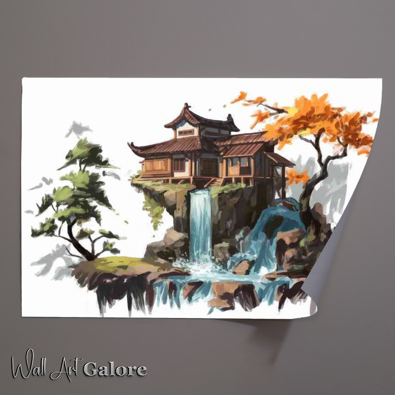Buy Unframed Poster : (Picturesque scene of a traditional asian style home.png)