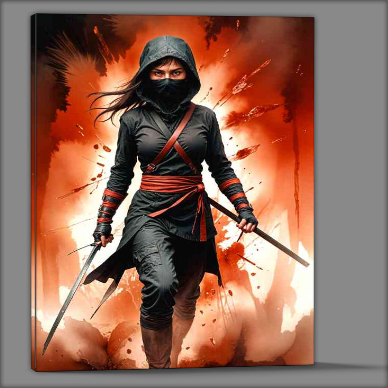 Buy Canvas : (Dramatic ninja warrior lady)