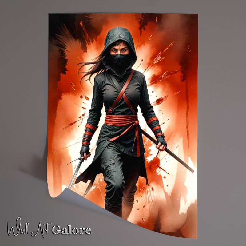 Buy Unframed Poster : (Dramatic ninja warrior lady)