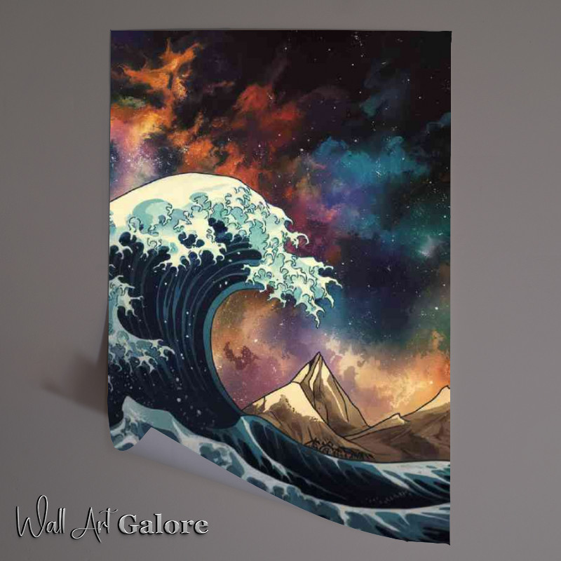 Buy Unframed Poster : (Mesmerizing cosmic scene with giant waves)