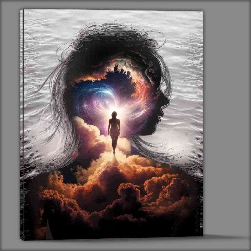 Buy Canvas : (Surrealistic representation of a woman s silhouette)