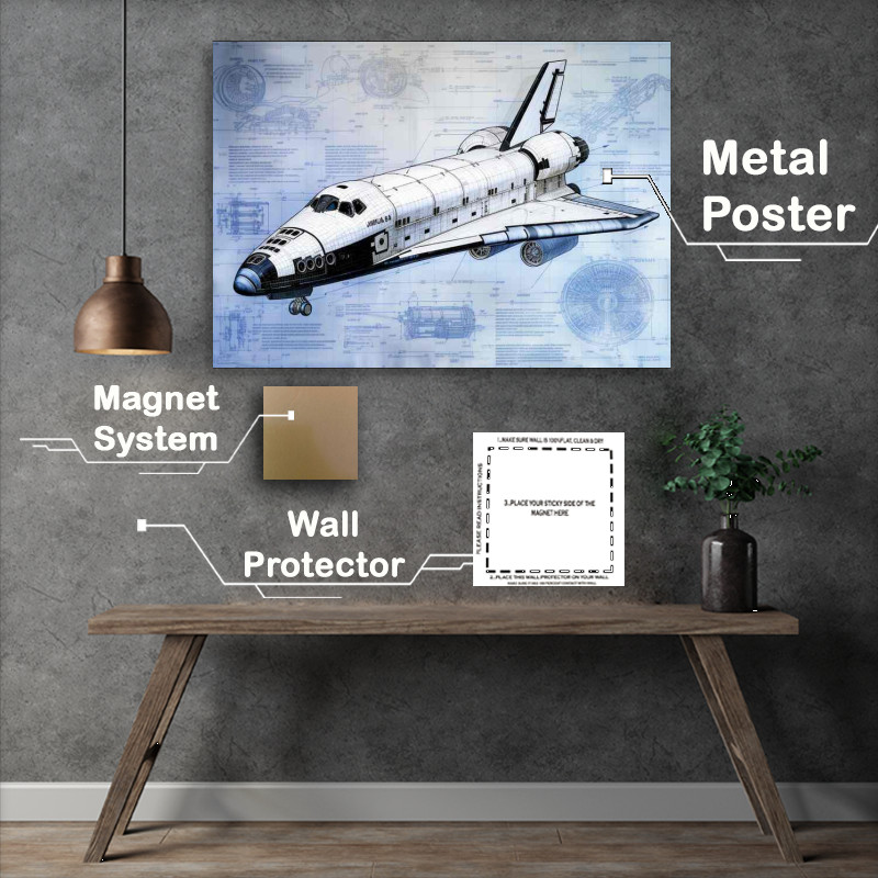 Buy Metal Poster : (Blueprint of Space Exploration Wonder)