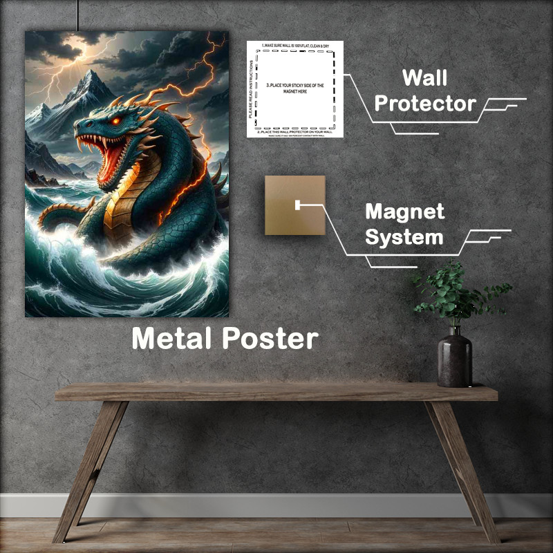 Buy Metal Poster : (Jörmungandr the norse mythology god of the seas)