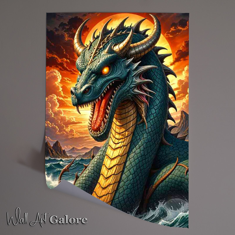 Buy Unframed Poster : (Jörmungandr the norse mythology god of the seas glowing eyes)