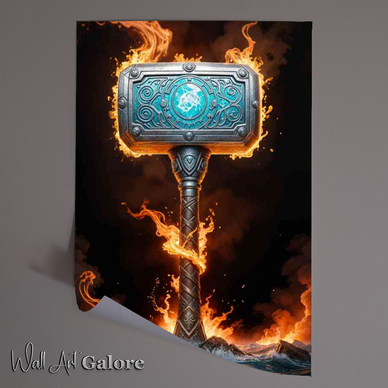 Buy Unframed Poster : (Mjollnir hammer thor norse god)