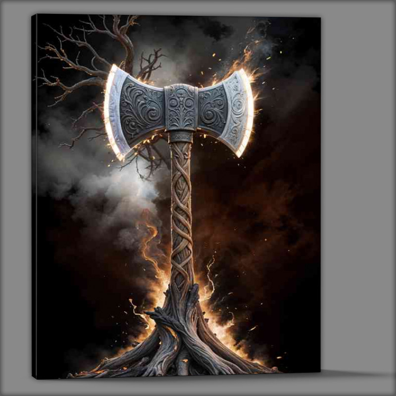 Buy Canvas : (Norse odins axe from the tree of life)