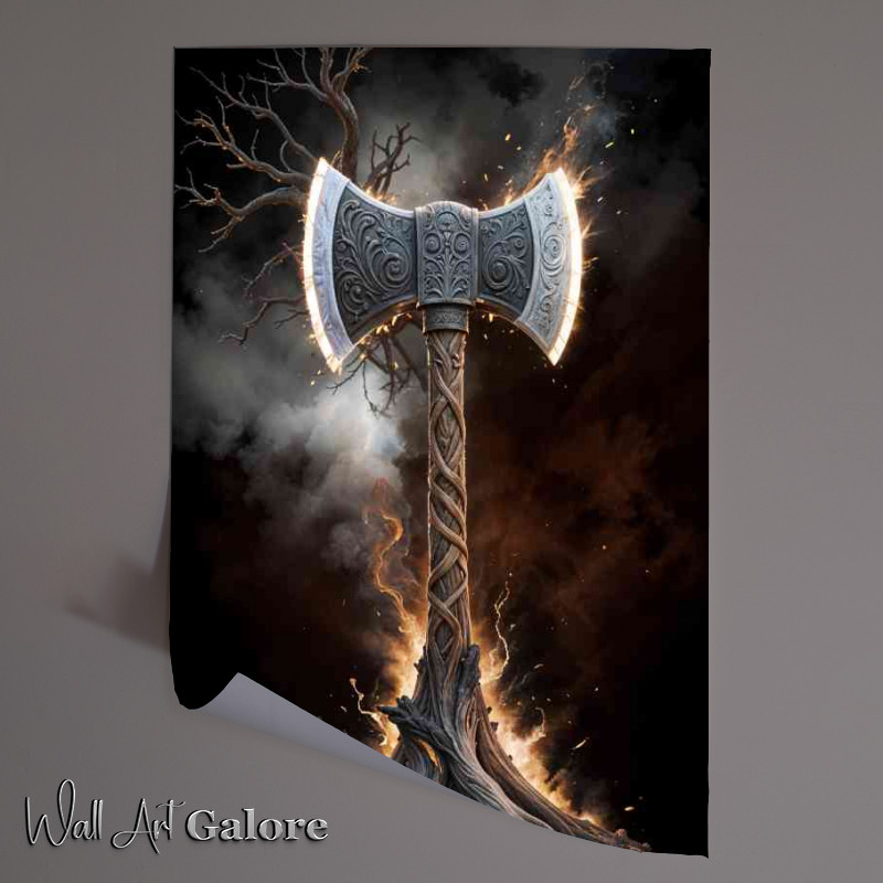 Buy Unframed Poster : (Norse odins axe from the tree of life)