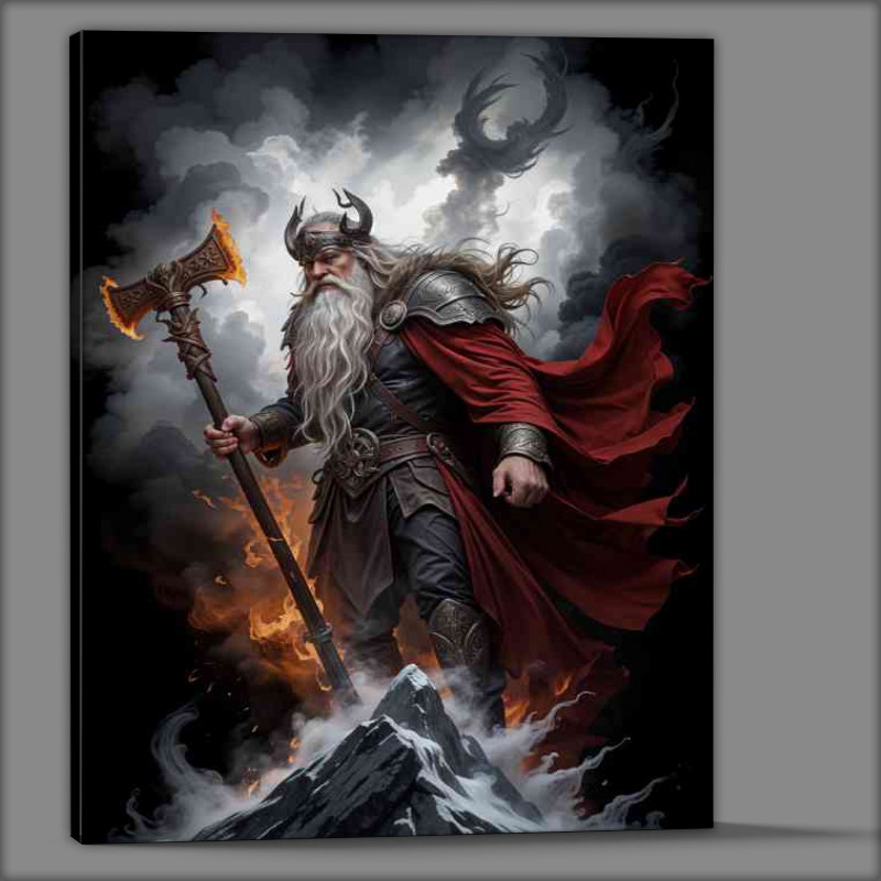 Buy Canvas : (Odin norse mythology on the rocks)