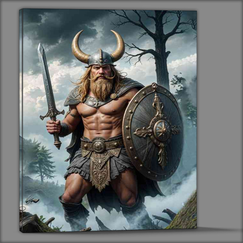 Buy Canvas : (The Viking in the woods on the hunt)